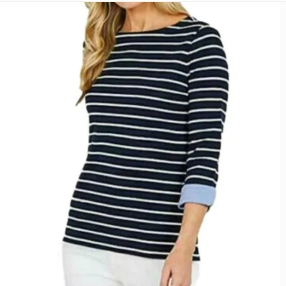 Nautica Boatneck 3/4 sleeve top/tunic